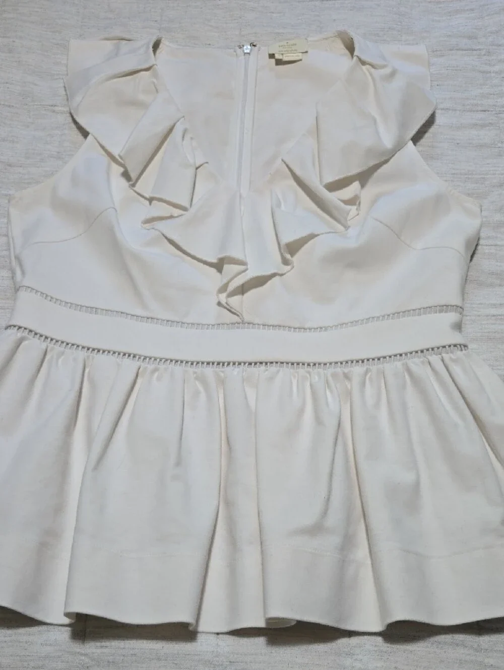 kate spade Cream Ruffle V-Neck Peplum Camisole